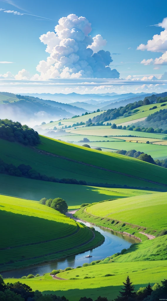 Original landscape，Sky and clouds，Tyndall effect，A country road，Colorful hot air balloon，Tyndall effect，Tyndall effect，High quality desktop wallpaper, Verdant forest, Detailed field properties, Beautiful English countryside, Stunning scenery, Rolling Hills, Landscape Wallpaper, Lush countryside, Green forests, Stunning scenery, Green fields in the background, High quality wallpaper, Beautiful wallpapers，Ultra high quality，Ultra HD，Ultra-high resolution