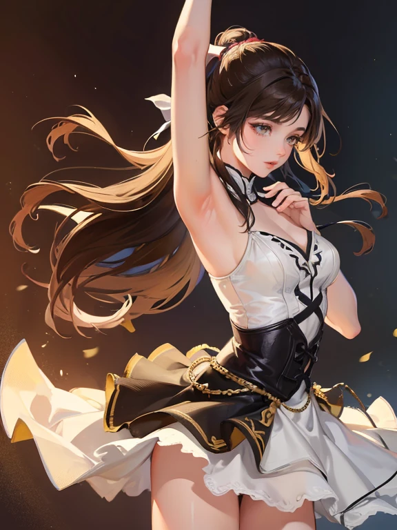 (Highest quality、 8k 、masterpiece、High resolution)、(DEGAS、Dancer style)、Ballet、whole body、15 year old girl、cute、Realistic、Realistic、Official Art、Detailed CG、