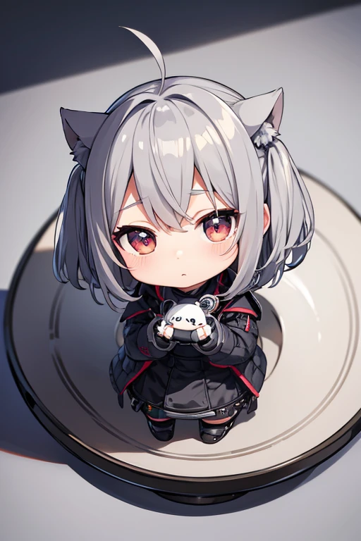masterpiece、Highest quality、Ultra-detailed、Gray Hair、(Chibi character&#39;s daughter:1.2)、kimono、Decorative mirror decorated with gorgeous rose flowers、face the mirror、Are standing、Laughter