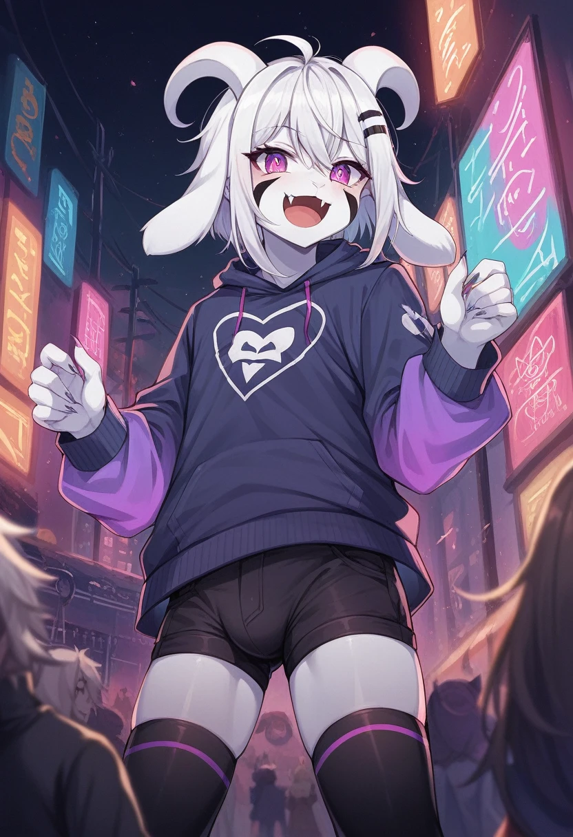 {{artist: %Zankuro%}} um personagem de PARTICIPATION RUNE preto e verde com um lenço rosa, vrchat, grimdark,  neon, no line, anorld rendering, , super failed, supernatural colorful femboy, highley detailed face, Acetate rendering 4, furson, príncipe do mundo grimdark, ralse, PARTICIPATION RUNE, black goat, asriel