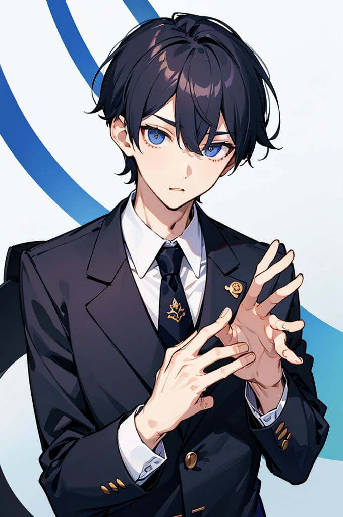 Upper Body、A slender and cute boy and a handsome boy)、Blazer uniform、tie