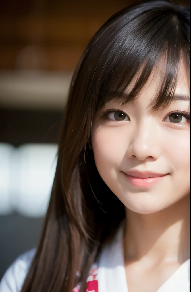 best quality, face focus, soft light, ultra high res, (photorealistic:1.4), RAW photo,(Shinozaki Ai),
1japanese girl, solo, cute, kawaii, smile, (pupil, lights in the eyes), detailed beautiful face, busty,(high resolution detail of human skin texture),(long hair),(portrait), upper body, white traditional kimono, in the shrine,