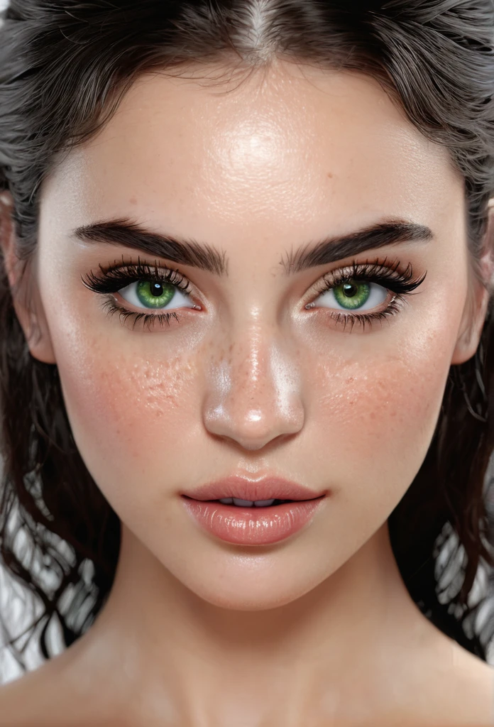 (best quality, 4k, 8k, high resolution, masterpiece: 1.2), ultra-detailed, (realistic, photorealistic, photorealistic: 1.37), beautiful detailed eyes, beautiful detailed lips, extremely detailed face, long eyelashes, medium : May car, freckles, black hair, green eyes shining.