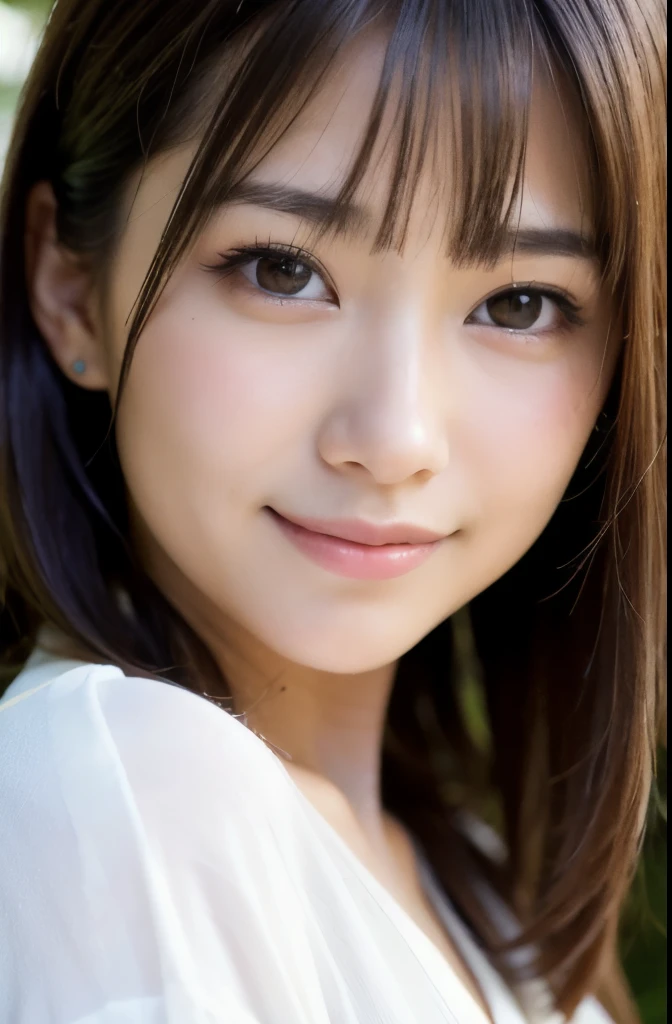 best quality, face focus, soft light, ultra high res, (photorealistic:1.4), RAW photo,(Shinozaki Ai),
1japanese girl, solo, cute, kawaii, smile, (pupil, lights in the eyes),  detailed beautiful face, busty,(high resolution detail of human skin texture),(long hair),(portrait), upper body, white traditional kimono, in the rose garden,
