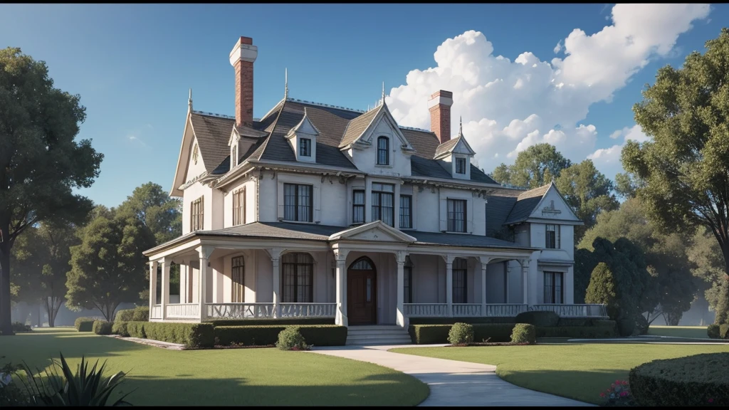 Generate me an image of a 3D rendered Haunted Mansion or a small house having clear textures of walls sharp edges make sure the house doesn't have any background or anything in the background no reflection no cloud try to make it a e-mail so that I can remove the background that is make it on a black or white background or a transparent background