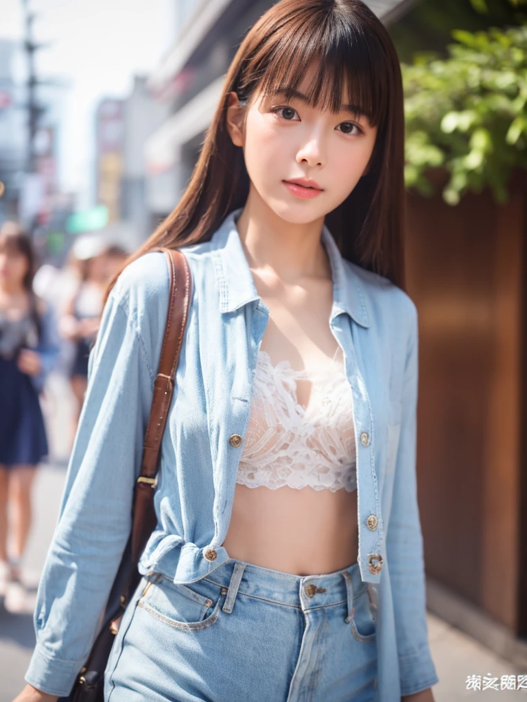 masterpiece, high-quaiity,(Correct Anatomy),Raw Photos, Photorealistic、Cute face,well-proportioned face、Embarrassed look,High resolution,Super detailed,Fine details,Very detailed,very realistic eyes and face,Realistic students,Sharp Focus,natural light,day light,high quality,(Japanese)、She's cute like a Korean idol,Black Hair,(pink bra),(don’t wear panties)、The front of the body is facing the camera、the body foward to camera,In town、Busy city sidewalk、Leaning against a beautiful wall、sitting with legs outstretched,Spreading her legs,(spread legs wide),(show female genitalia),(Showing her lower body without underwear),(Showing bare pubic hair),(She has her legs spread apart, exposing her crotch),(Her legs are spread apart, exposing her genitals),(10years old),10age、(girl),solo、outside,long cut,Long Hair、Seductive pose,spread knees,Knees spread wide,Thighs wide apart,looking at the camera,flat chest,(A completely hairless crotch),(Young and hairless crotch),She has her legs spread and is exposing her crotch、Narrow waist