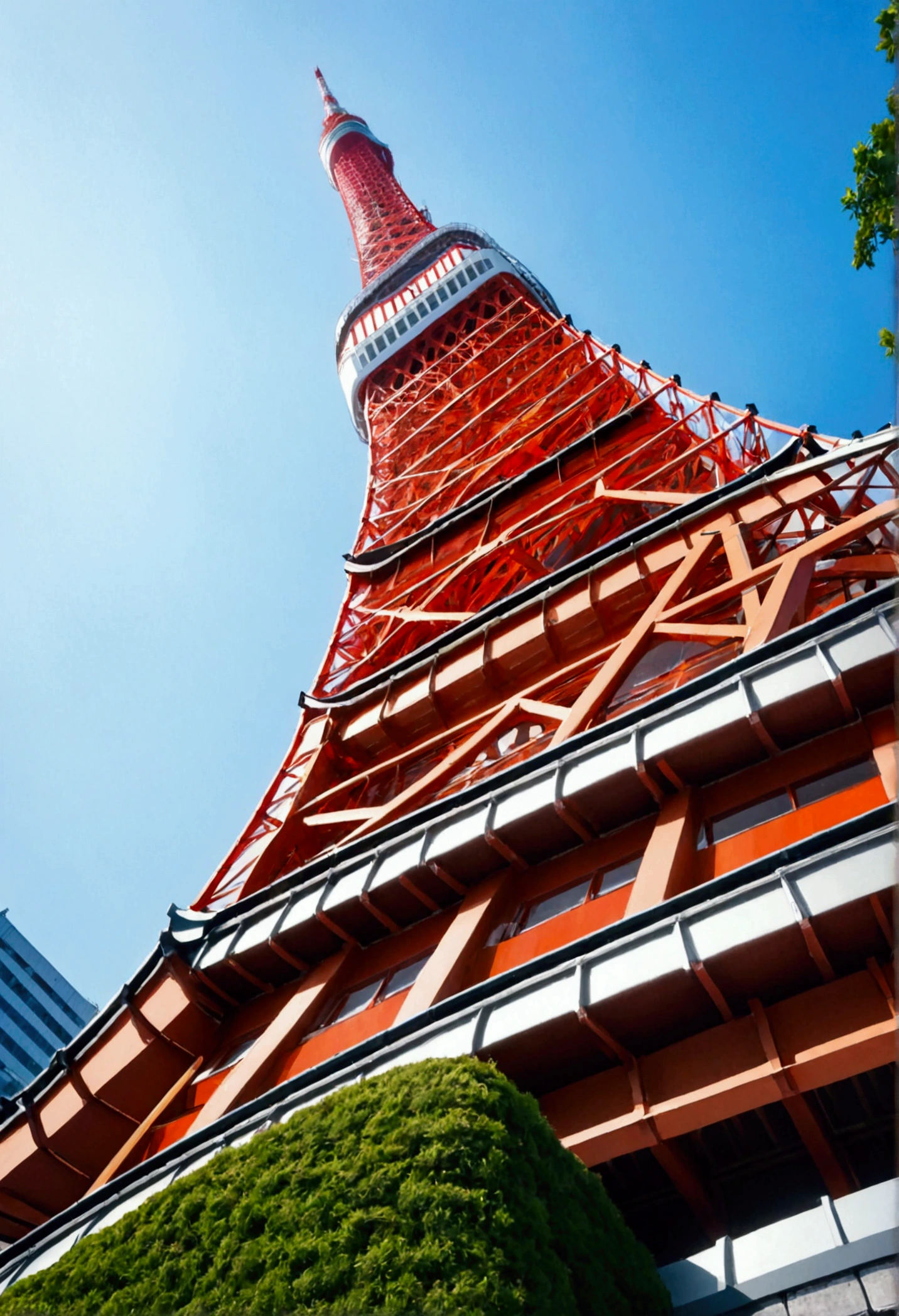 Low angle shot of the Tokyo tower