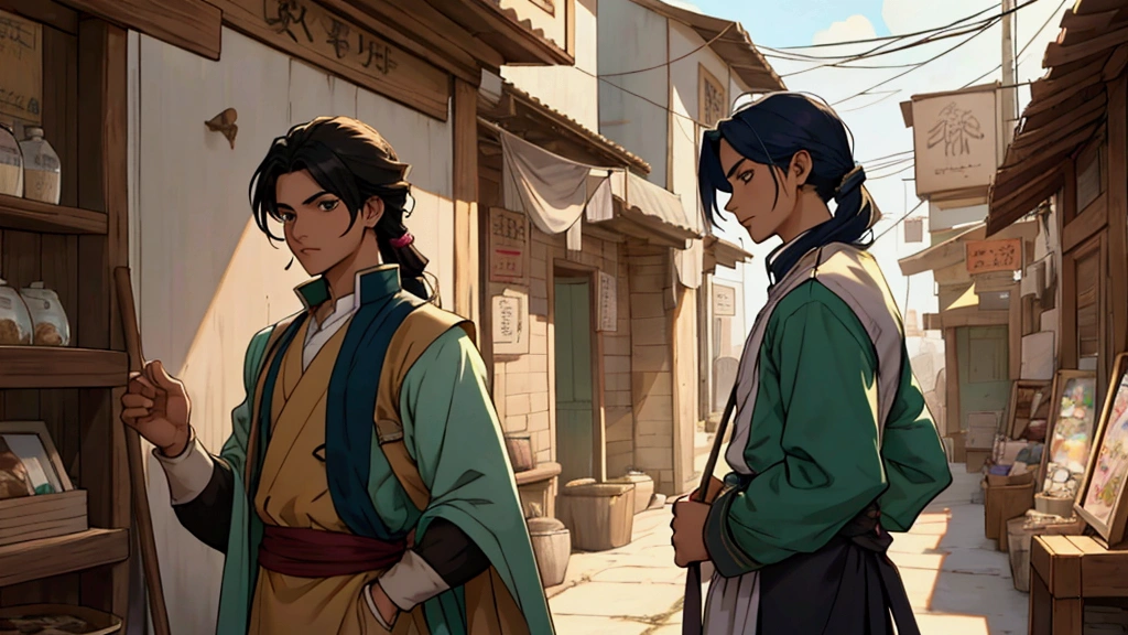 Days passed, and Prince Aria's (male) new life in the small town was full of various challenges. Even though he works hard in Maya's clothing shop, it is not uncommon for him to face ridicule and insults from some of the rich customers who often stop by the shop. They see Aria as poor and often belittle her work.