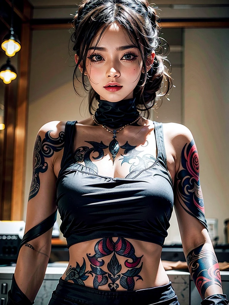 Dancer with full body tattoos