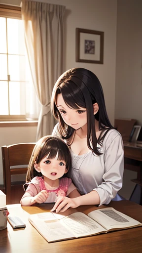 study、Mother and daughter２people
