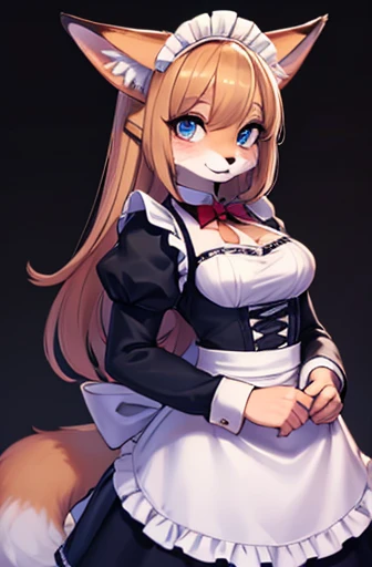 fox girl,with maid outfit 