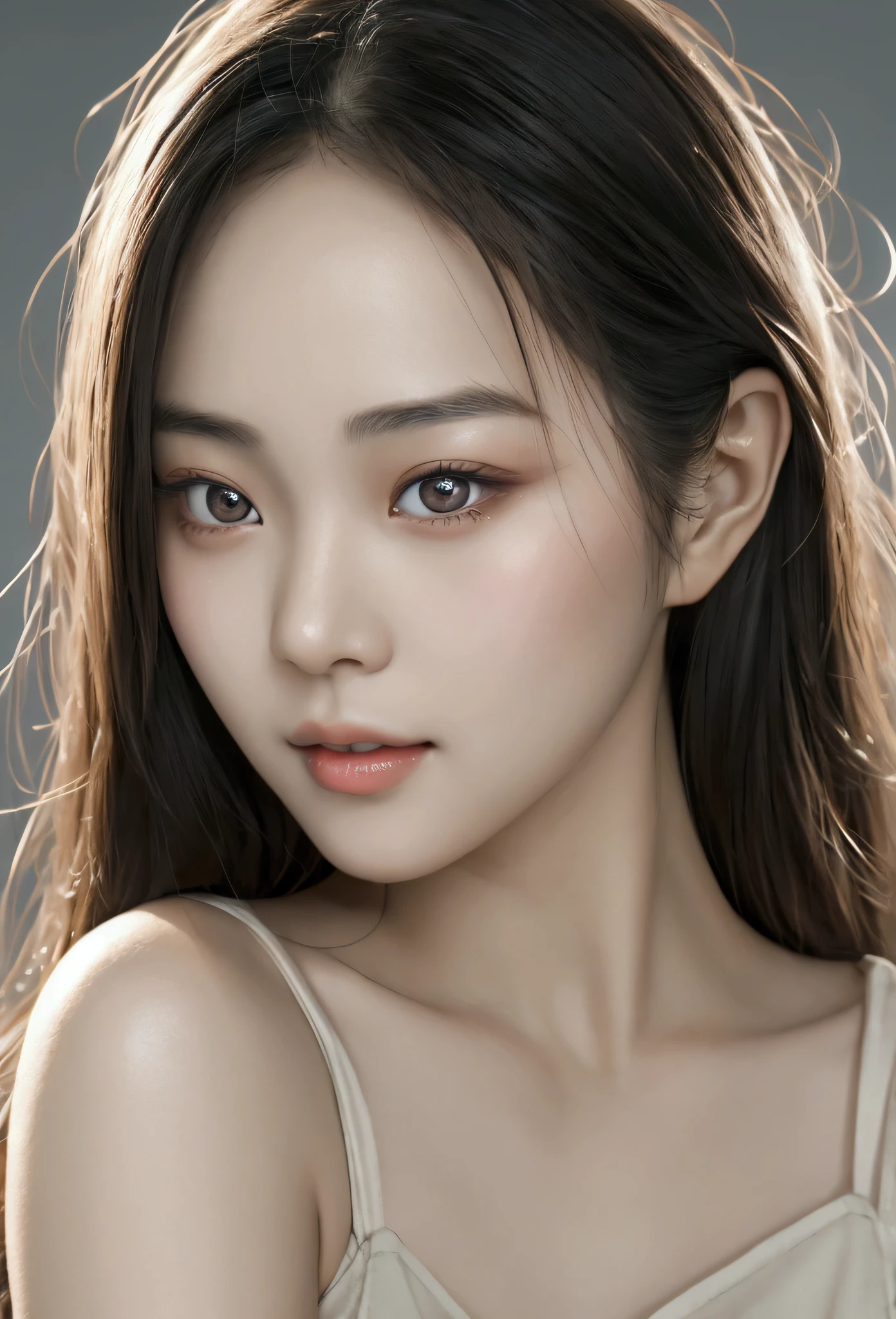 A cute asian girl, beautiful detailed eyes,beautiful detailed lips,extremely detailed eyes and face,longeyelashes, playfully poking her cheek to the camera, photorealistic, ultra-detailed, 8k, hyperrealistic, intricate details, soft lighting, natural skin tones, delicate features, cute expression, digital art, concept art, highly detailed, exquisite, stunning beauty