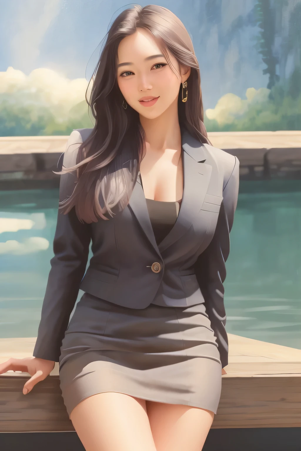 Except for the illustration-like、Highest quality, Realistically, Super detailed, Every detail, High resolution, smile