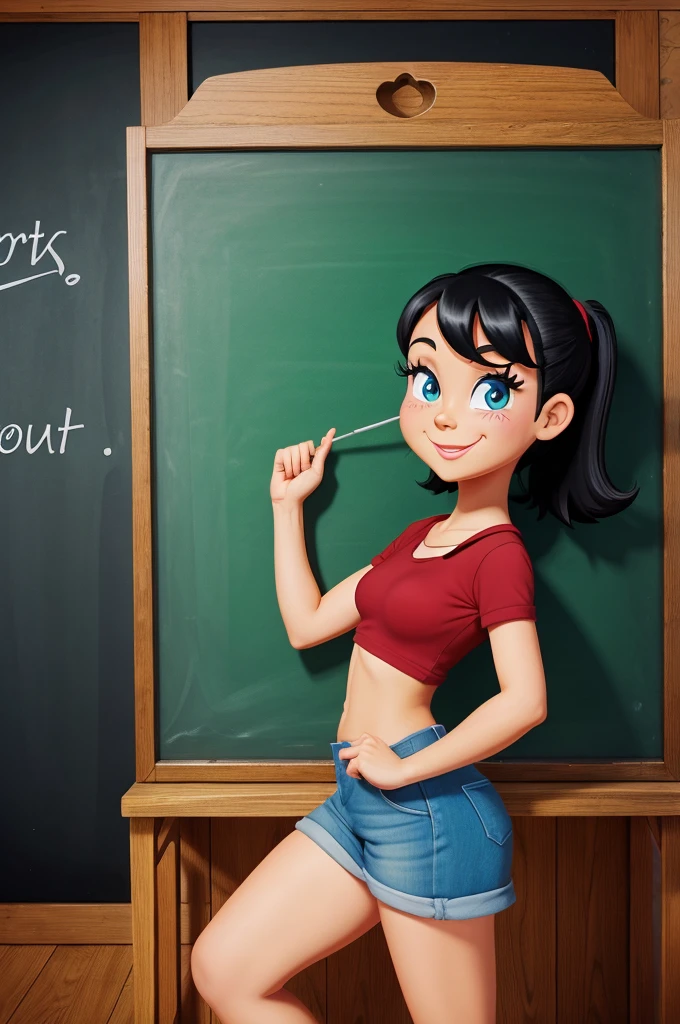 A blackboard, cartoon style, old school