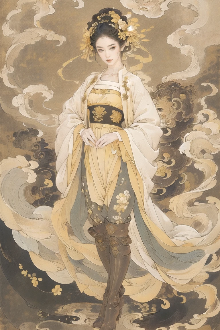 (masterpiece), (best quality), (ultra-detailed), nude, , pussy, (best quality) , perfect eyes, standing model, sexy body, (masterpiece), best quality, expressive eyes, perfect face, white flower, hair ornament, lumine, short hair with long locks, hair flower, (yellow eyes:1.5), white feathers, hair between eyes, blonde hair, thigh boots, short hair, flower