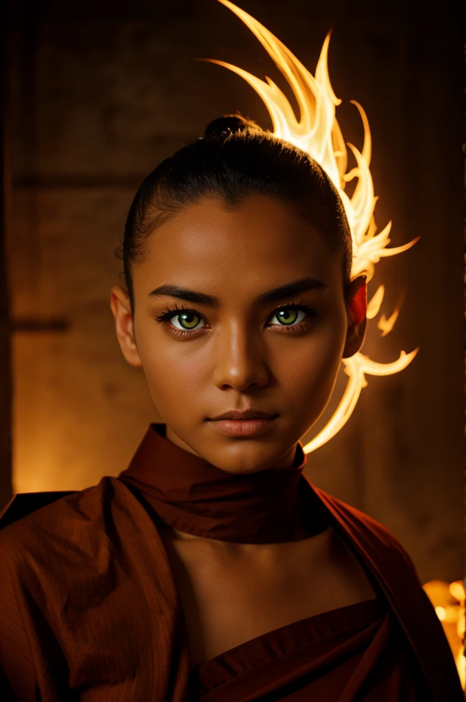Monk with glowing eyes