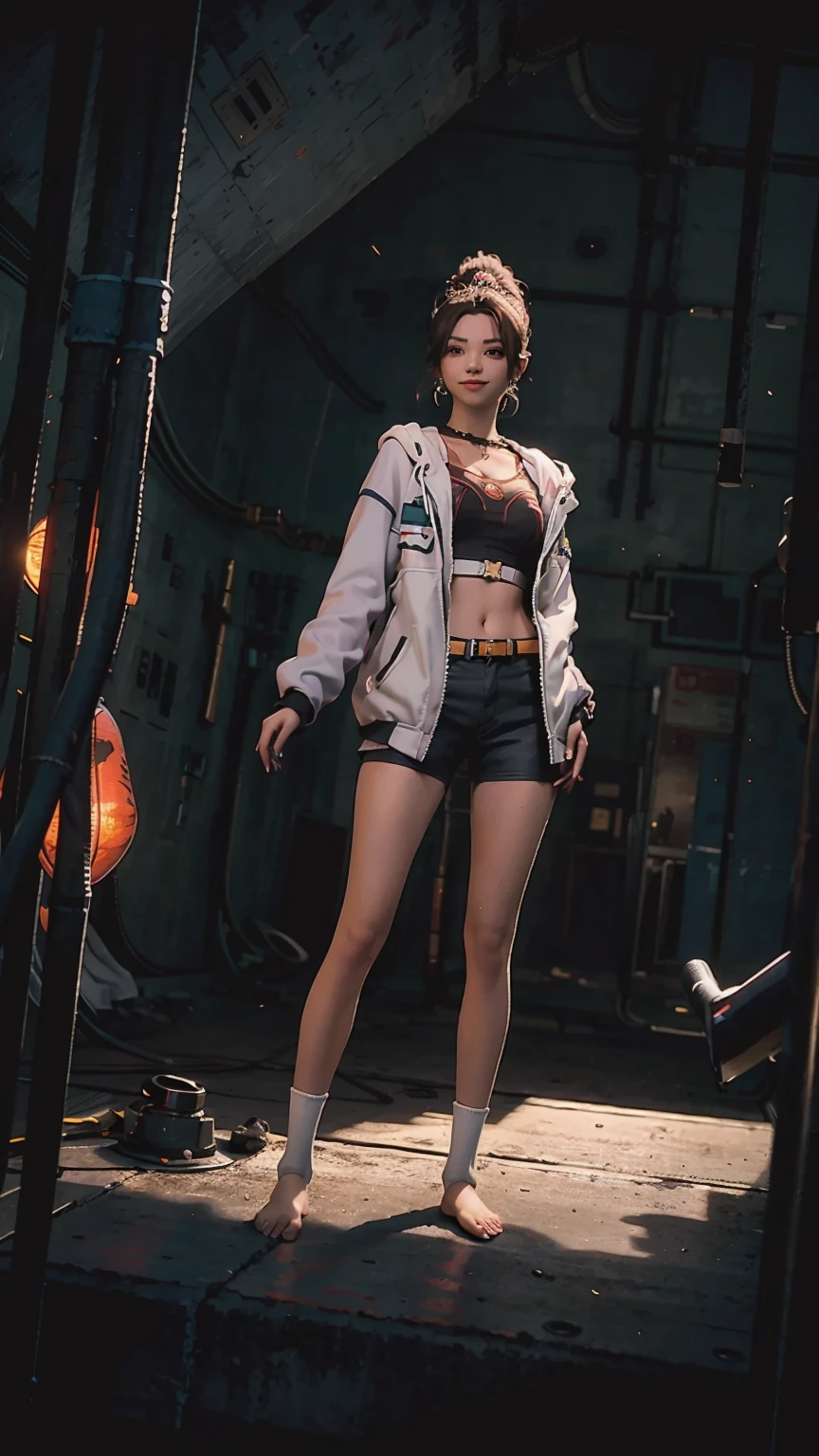 ((Biologically correct number of limbs))、(( Full body image(Including the face)))、4K、masterpiece、((Focus on the face))、((Symmetrical facial features))、The eyes are described in detail、Beautiful woman、Outstanding style、Beautiful arms、Beautiful legs、beautiful hands、(slim)、Facial details、Small earrings、necklace、(white shiny、barefoot、radiant skin)Smile、(Beautiful legsのアップ)、Sweat,Starry Sky,Starry Sky背景,Deep View,above water
