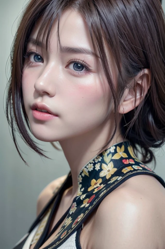 Digital portrait of gorgeous Japan short-haired woman, Beautiful face, Convoluted, Cinematic, Realistic epic, unreal enginee 5, Gorgeous, Incredible color grading, Trending on ArtStation, Photography, cinematic photography, Art Germ and Ross Draw Style