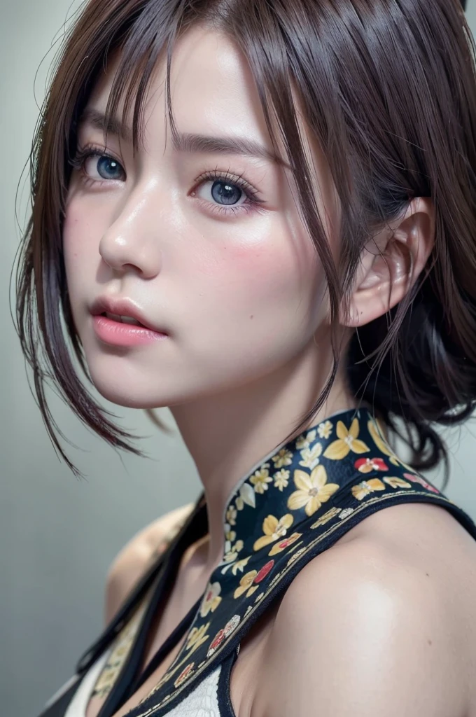 Digital portrait of gorgeous Japan short-haired woman, Beautiful face, Convoluted, Cinematic, Realistic epic, unreal enginee 5, Gorgeous, Incredible color grading, Trending on ArtStation, Photography, cinematic photography, Art Germ and Ross Draw Style