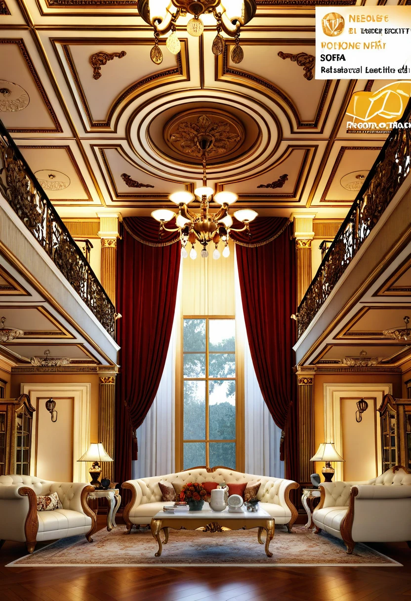 RAW photo, masterpiece, a view of a living room with a couch, chairs, and a chandelier, highly detailed interior, neo - classical style, neoclassical style, neoclassicism style, interior architect architectural visualization, neoclassical style, in style of classicism, white light sun, rendered in vray, rendered in v-ray, rendered in unreal engine 3d, (photorealistic:1.2), (photorealistic:1.5), best quality, ultra high res, architechture, (leather sofa detail:1.5), neoclassic house, (detailed railing neoclassic:1.5), luxury neoclassical villa, (mable floor details:1.5), (detailed neoclassical carpet:1.5), in the style of neoclassical scene, glass windows, best quality, (Intricate lines:1.5), ((Photorealism:1.5)),(((hyper detail:1.5))), archdaily, award winning design, (dynamic light:1.3), (day light:1.2), (perfect light:1.3), (shimering light :1.4),  refection glass windows, (curved line architecture arch:1.2), photorealistic, FKAA, TXAA, RTX, SSAO, Post Processing, Post-Production, CGI, VFX, SFX, Full color,((Unreal Engine 5)), Canon EOS R5 Camera + Lens RF 45MP full-frame CMOS sensor, HDR, Realistic, Cinematic intricate detail, extreme detail, science, hyper-detail, FKAA, super detail, super realistic, crazy detail, intricate detail, nice color grading, reflected light on glass, eye-catching wall lights, unreal engine 5, octane render, cinematic, trending on artstation, High-fidelity, Viwvid, Crisp, Sharp, Bright, Stunning, ((Lifelike)), Natural, ((Eye-catching)), Illuminating, Flawless, High-quality,Sharp edge rendering, medium soft lighting, photographic render, detailed archviz