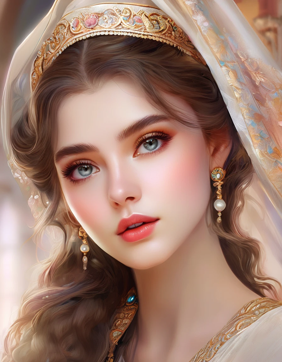 a beautiful girl, extremely detailed face and eyes, long eyelashes, beautiful detailed lips, 1girl, portrait, fantasy, digital painting, ethereal, soft lighting, warm colors, cinematic, highly detailed, intricate, ornate, elegant, delicate, serene, dreamlike, breathtaking, stunning, exquisite, masterpiece