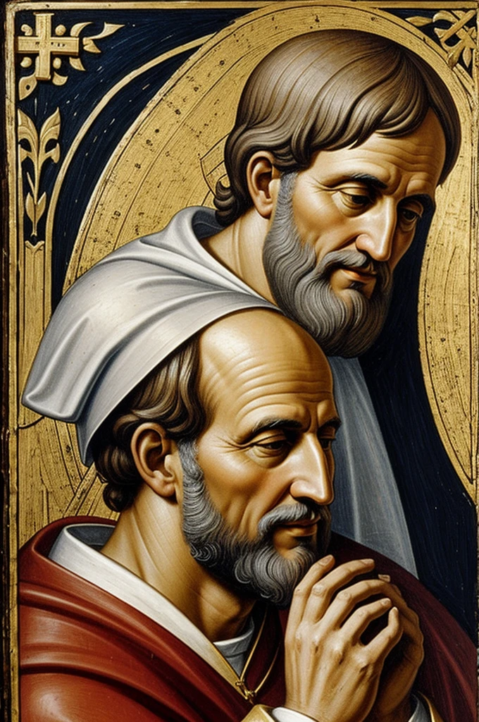 Saint Peter Damian hugging a side view