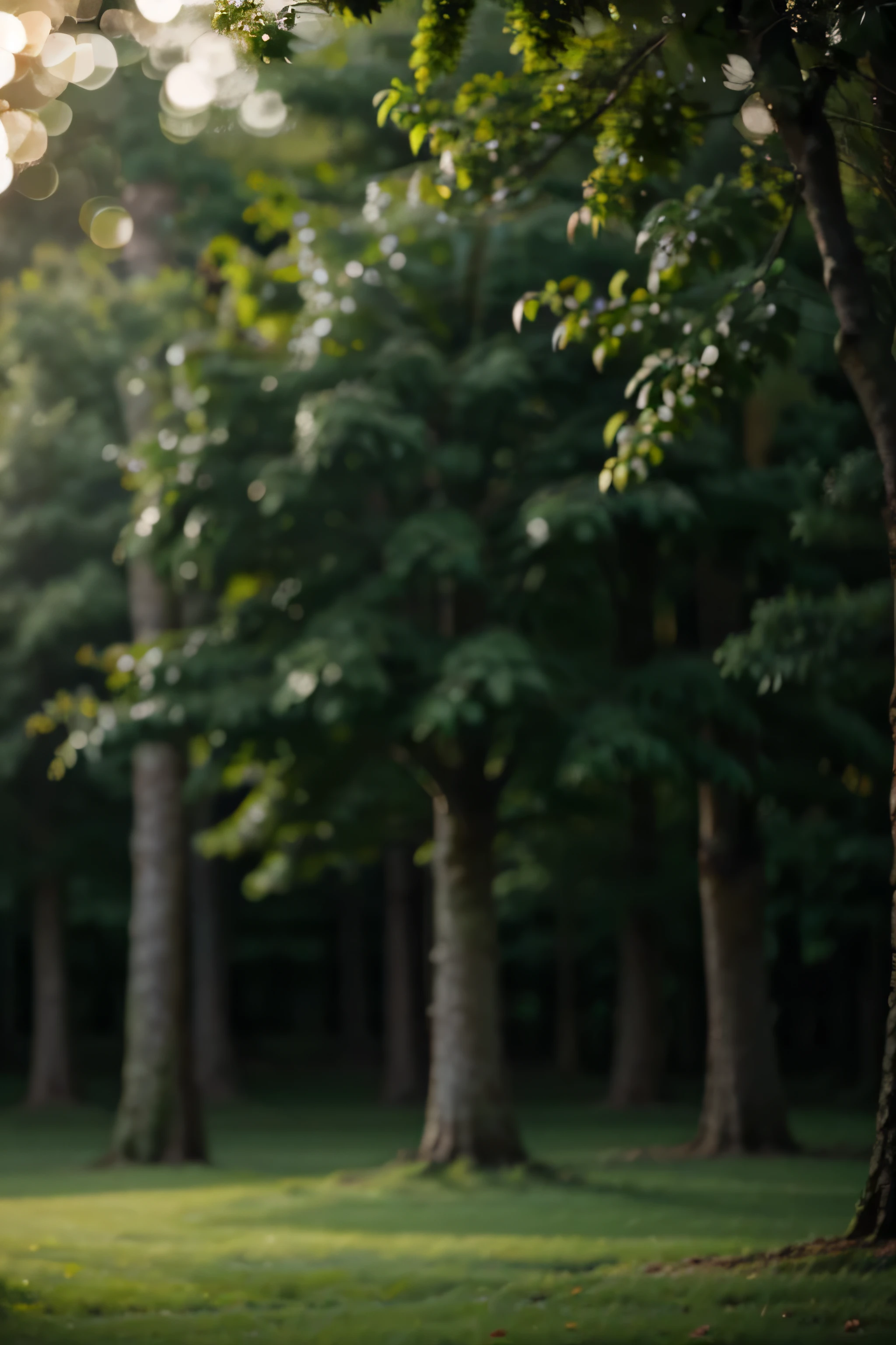 Green trees blur bokeh background 
