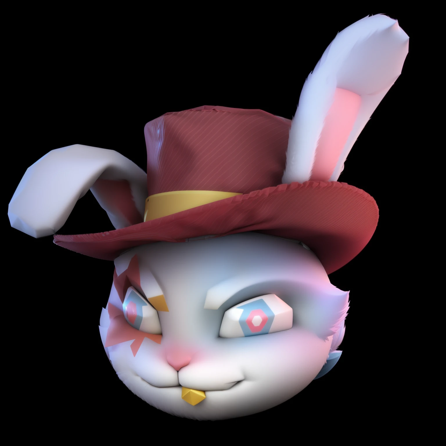 Rabbit helmet，Bunny ears，Fluff，hat, Stylized as 3D rendering