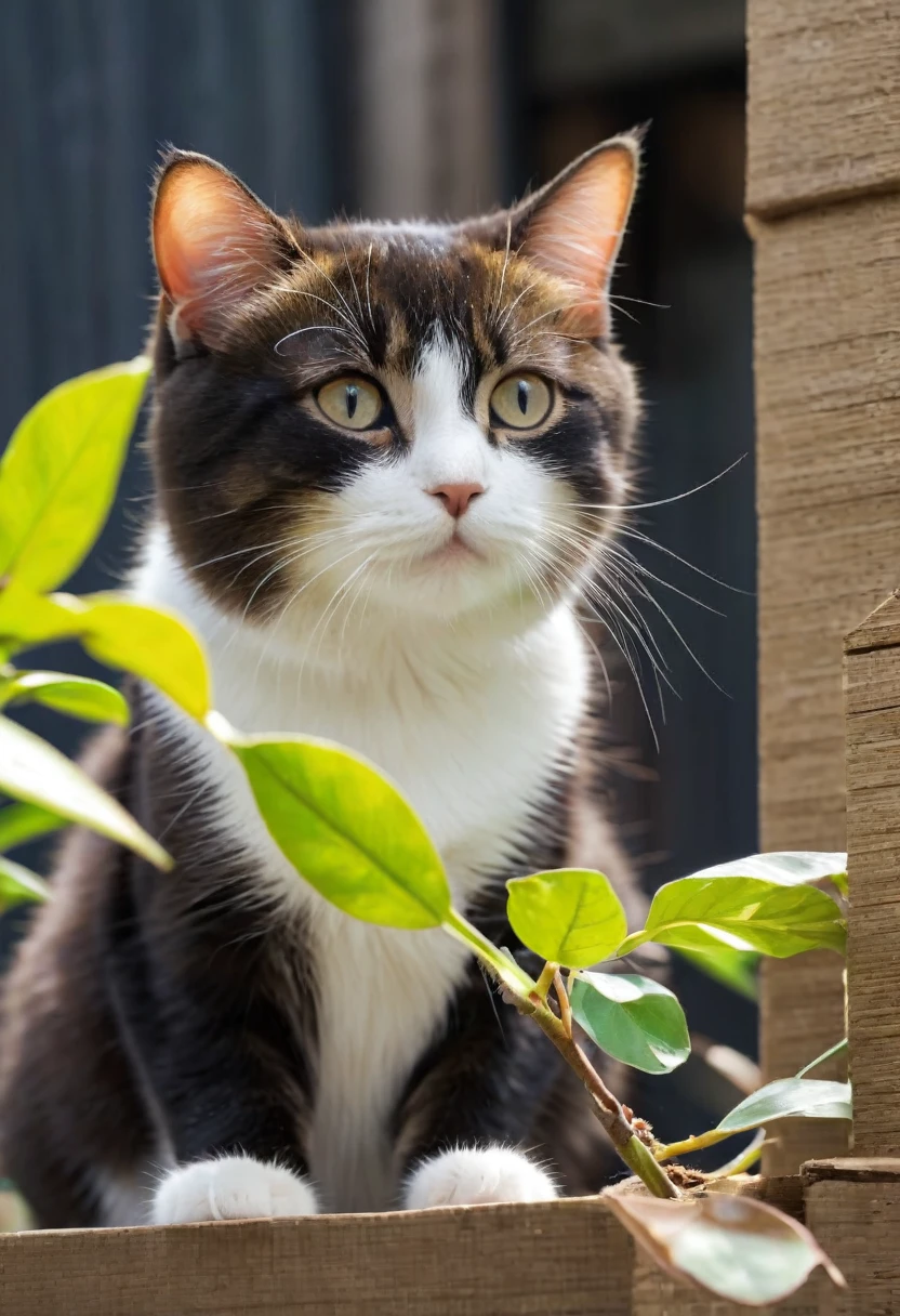 (((8k, low view, from below, Cat Tower:1.3, Cat, Catが真下を見下ろしている:1.2, Catが覗き込んでいる, Catのアップ:1.3, Catの目線は下, Catのアップ))), Ant's point of view, Catを見上げている