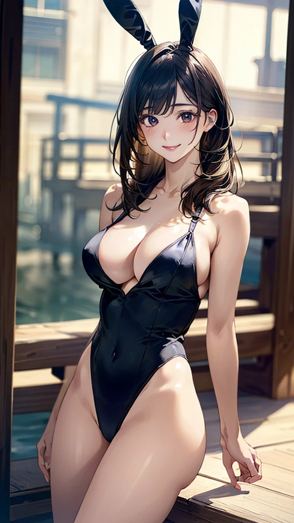 (masterpiece:1.3, Highest quality, Ultra-high resolution, Very detailed), (Realistic, photoRealistic:1.4), Beautiful illustrations, Perfect lighting, Natural light, colorful, Written boundary depth, NFSW,
View your viewers, 1 Girl, Japanese, Perfect Face, Cute and symmetrical face, Shiny skin, (Large Breasts, seductive Thighs, Big Ass), Thighs, sum,
Beautiful Hair, Beautiful Face, Beautiful attention to detail, Beautiful clavicle, Beautiful body, Beautiful breasts, 美しいThighs, Beautiful feet, Beautiful fingers,
(Beautiful views),(Captivating smile),(Reverse Bunny Costume)