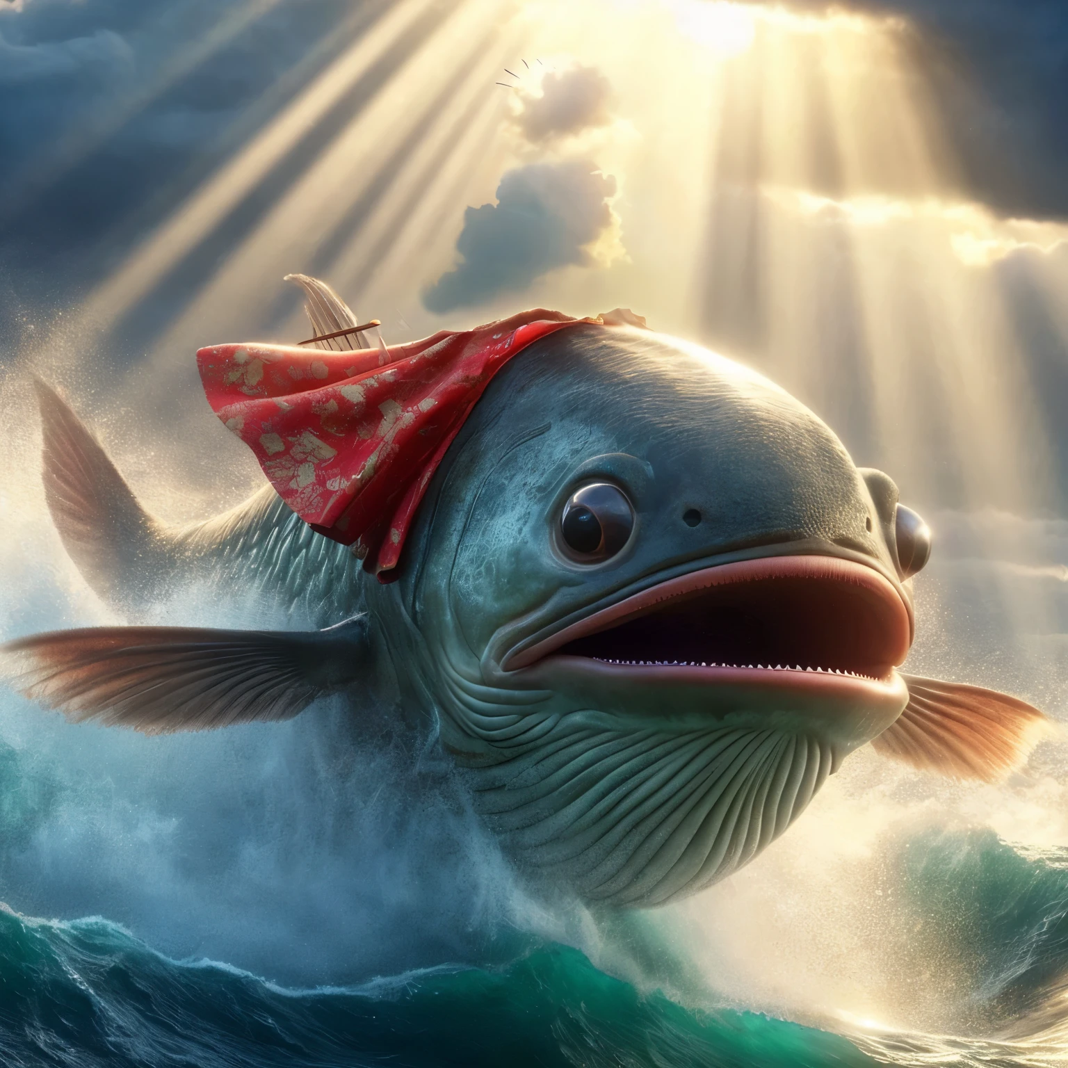 Delete the original, replace with crepuscular ray, make it blend with background