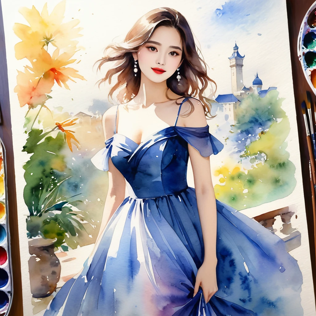 Watercolor, high quality, 最high quality, High resolution, masterpiece, 最高masterpiece, 8k, Beauty, dress