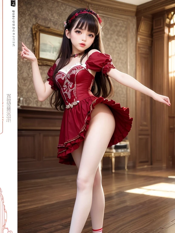 (best quality:1.5), (masterpiece:1.5), very detailed, high resolution, 8k, cute Japanese woman, cute 24 year old beauty, slim body, (slightly saggy busty breasts), thin lips, detailed face, Beautiful and elegant face, cute face, natural bangs, arched eyebrows, well-groomed eyebrows, (big eyes with a good balance between the left and right sides), cute eyes, beautiful eyes, beautiful thin nose, (beautiful skin), medium Hair, Brunette hair, black hair, (natural bangs), (Round and cute face:1.2), slim figure, (looking at the camera with a Gentle smile), beautiful legs, smooth skin skin, slim and beautiful thighs, cute and sexy slim 24 year old woman, fair skin , Beautiful breasts, (Slender and slim body:1.5), (Slim waist:1.8), (slim hips:1.8), ((slim Butt:1.8)), I-type Valley, cleavage, (Natural Light:0.8), (lighting forward:0.8), (lighting front:0.8), (Flat lighting:0.8), Relaxed smile, Detailed fingers, beautiful hands, (Round face:1.4), Sexy lace panties,