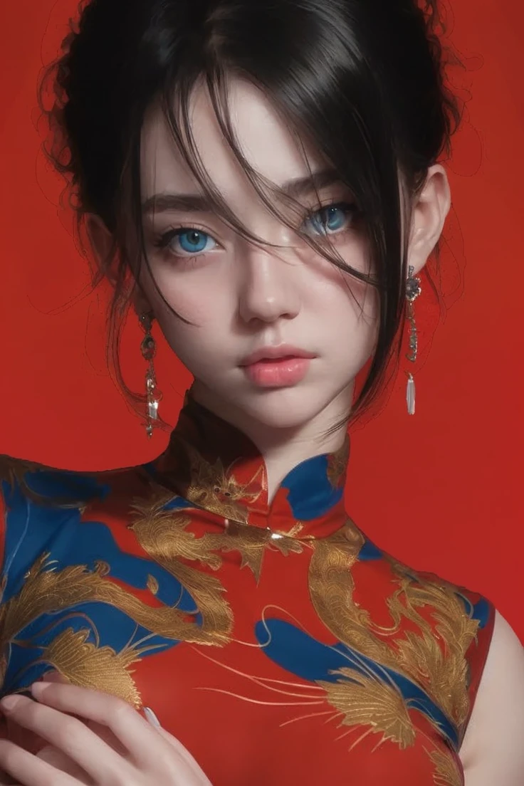 Georgeous, Beautiful, Cute, Baby Face, 18 Years Old, White Skin, Cleavage, ((Large Colossal Breast:1.3)), Sleeveless, Off Shoulder, Strapless, ((Transparent:1.3)), ((White Long ta Dress)), (Embroidery), Posing, ((Silver Hair)), ((Bright Blue Eye)), ((Muscles:1.2)), ((Bokeh:1.3)), Animal Farmer Background, Masterpiece, Twintails, Arms Up