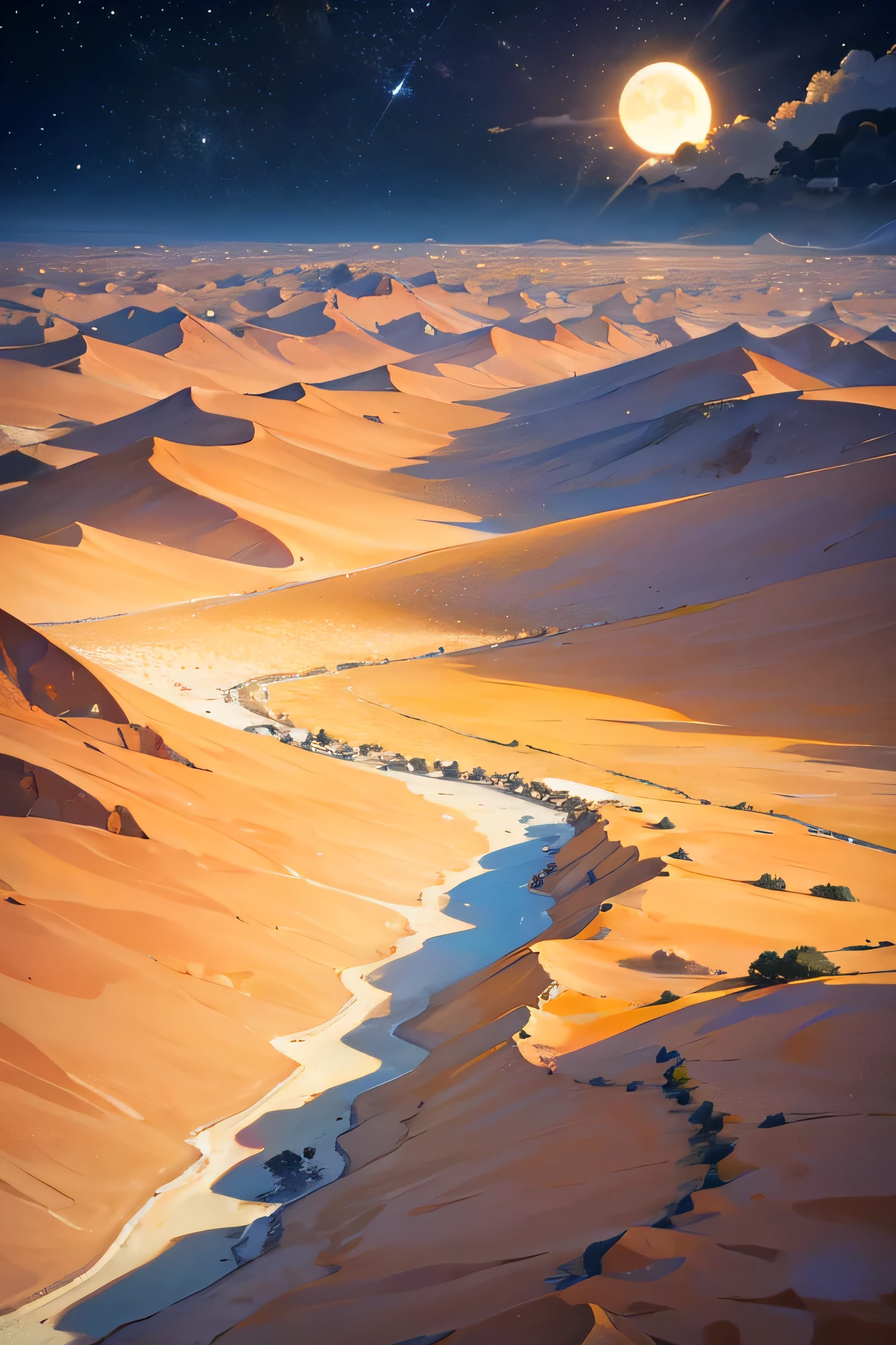 ((Landscape only))、Moon shining in the desert