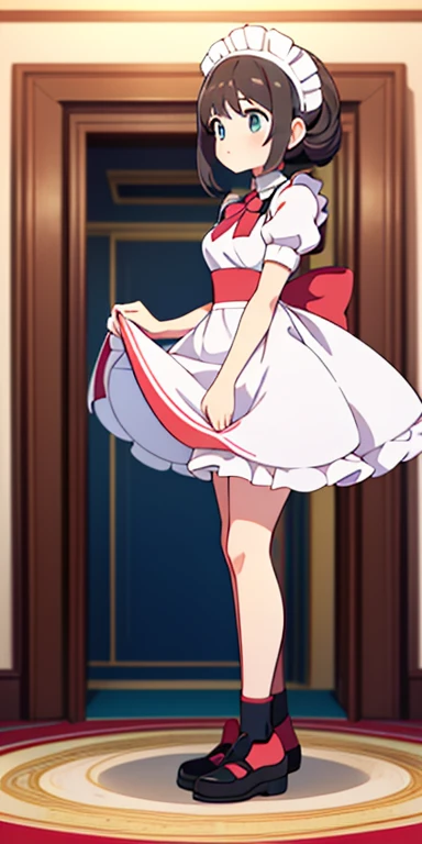 Full body, beautiful eyes , 1 girl , full body , cute girl , anime style , cute eyes , (standing up) , (The Maid Trainer Class is a unique and elegant group of trainers that often appear in various regions, particularly in high-class environments like manors, large estates, or luxury hotels. They are known for their impeccable manners, dedication to their duties, and their well-trained Pokémon, which they often care for with the same meticulous attention they give to their other responsibilities.) , maid