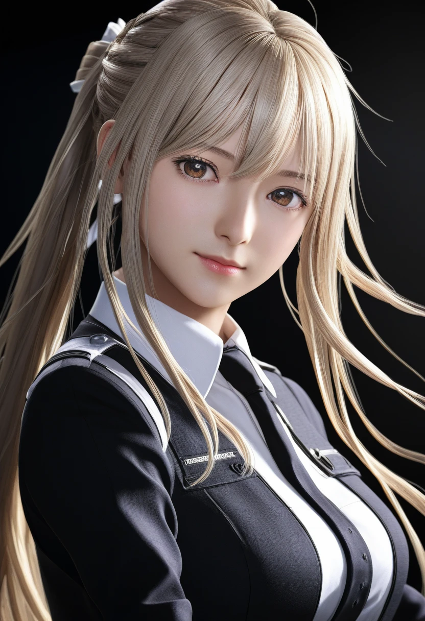 1girl, AK-12 \(girls' frontline\), girls' frontline, close-up, cinematic angle, foreshortening, dark, dark background, masterpiece, best quality