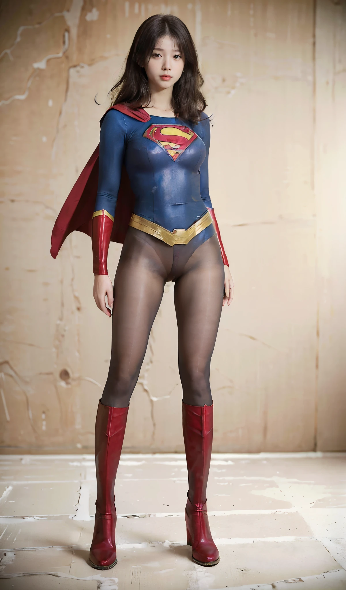 No background、(((Sweating profusely))).(((Beautiful legs in black tights.)))、(((Legally express the beauty of your smile)))、((((Make the most of your original images)))、(((体にぴったりフィットするSupergirl Costume)))、(((Supergirl Costume)))、(((short and beautiful hair)))、(((suffering)))、(((Please wear black tights....、Wear red boots)))、((Best image quality、8k))、((Highest quality、8k、masterpiece:1.3))、(((Preserve background )))、Sharp focus:1.2、Beautiful woman with perfect figure:1.4、Slim Abs:1.2、Wet body:1.5、Highly detailed face and skin texture、8k