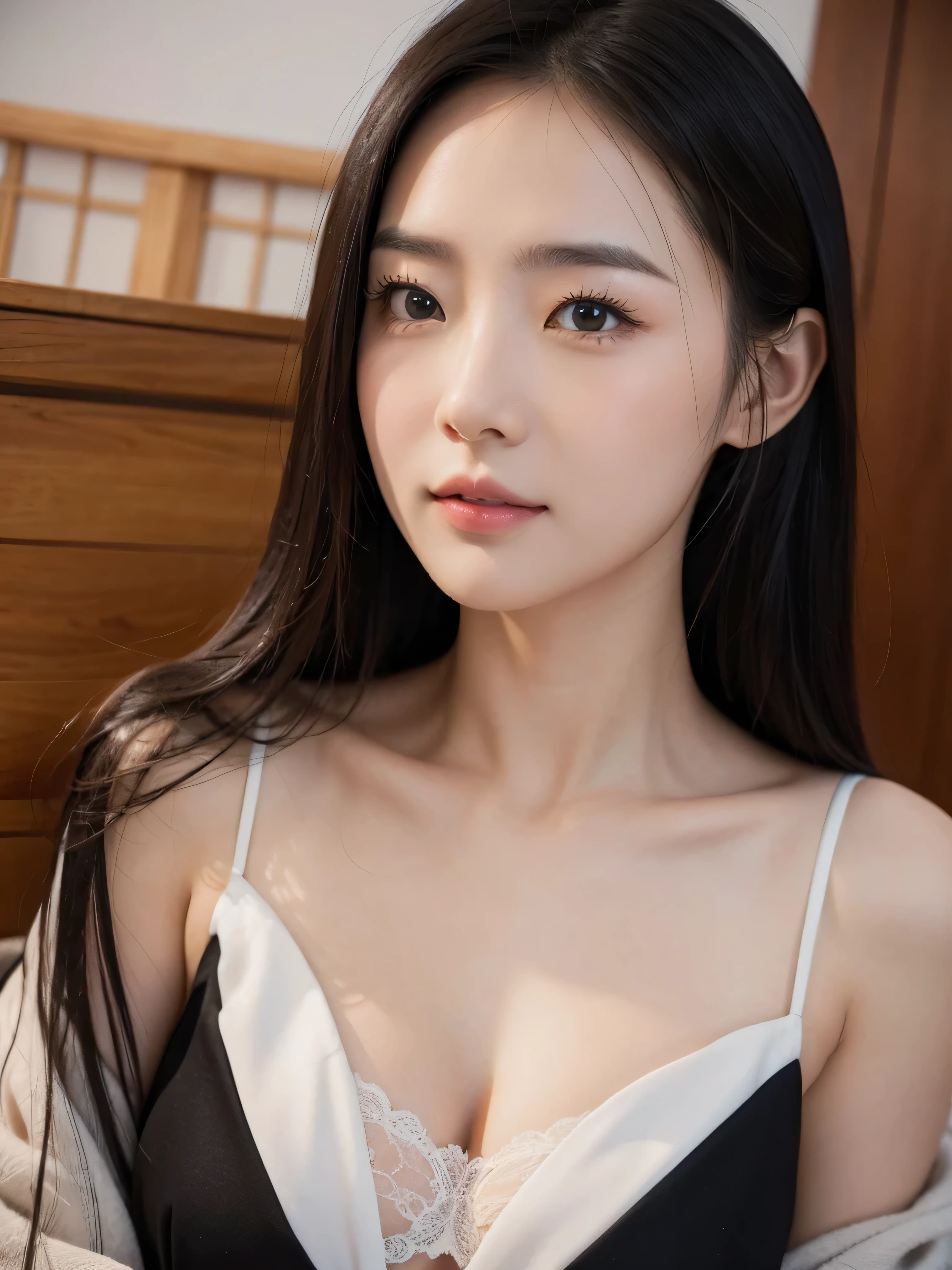 plan eloignée, une vrai asiatique fait des chose kawai avec ses expression du visage