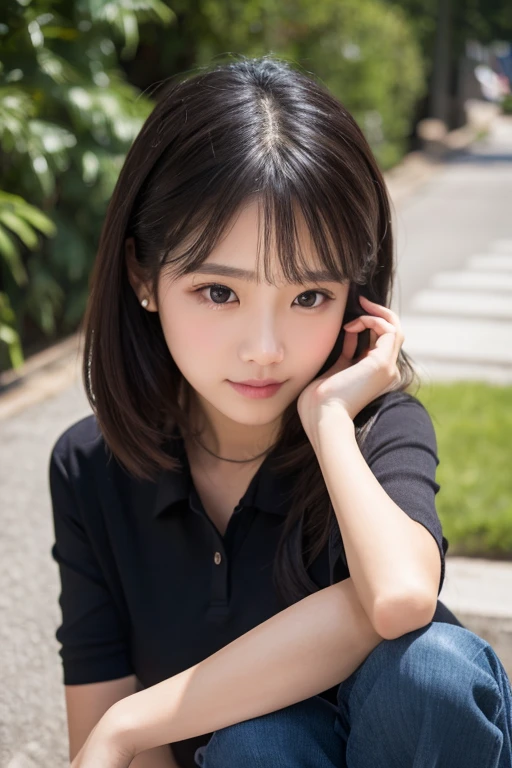 She's wearing a super red bikini、Highest quality, figure, High resolution, 8k wallpaper, Perfect dynamic composition, Beautiful attention to detail, Short Bob Hair,Super big breasts.Natural color lip, Bold sexy pose,Cute smile,、20-year-old girl、cute、sexy shot looking at camera、She's wearing a super red bikini