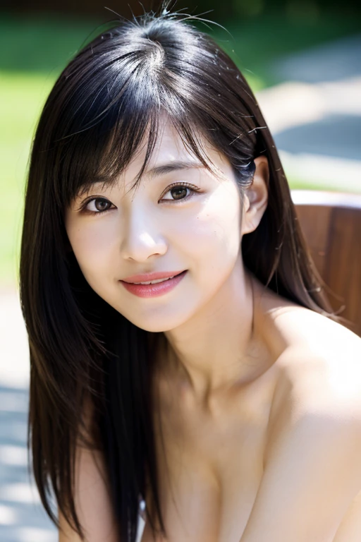 Portraiture、In 8K、high quality、Realistic Photographic Images、30 years old、Japanese women、Close-up image of a face、A decent wife、Small 、housewife、Natural and realistic eyes、Japanese Stand、Small breastsful black hair、Long Hair、light makeup、Octane Rendering、Beautiful lighting、Golden ratio composition、Laughter、Casual wear、Completely naked、Natural round、Blurred Background、4K、high resolution、Realistic Photographic Images、Japanese women、Pure Japanese humanity、Beautiful wife、、light makeup、No makeup、Pure beauty、Mature Woman、smile、haired、Small black eyes、Background blur、Full body angle、Sit on a chair
