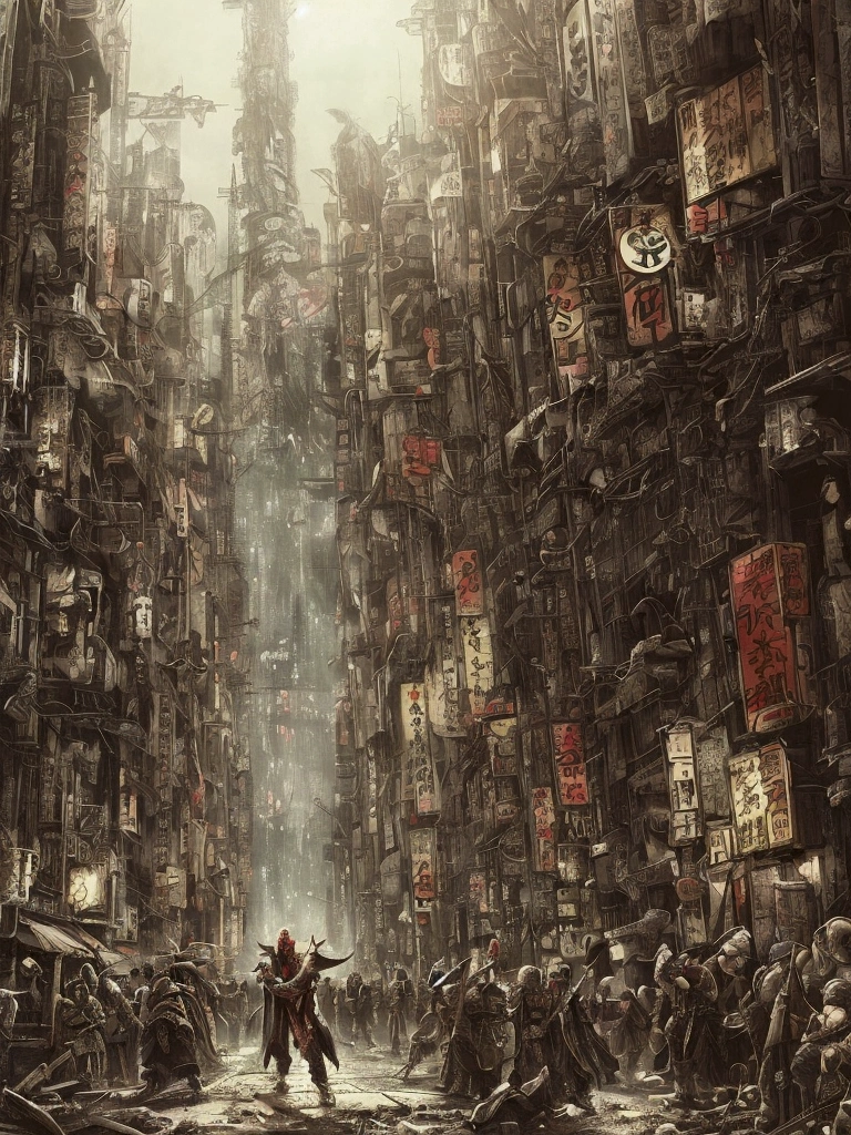 super fine illustration, vibrant colors, absurdres extremely detailed CG, 8k wallpaper, (masterpiece:1.3), dynamic angle, dynamic pose, best quality, depth of field, cinematic lighting, ultra detailed, tokyo, shinjuku, kabuki-cho,  ruin city, Post-apocalypse