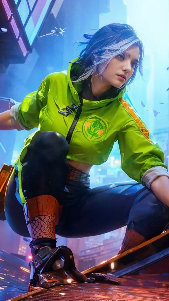 (1girl:1.3), Solo, (((Very detailed face)))), ((Very detailed eyes and face)))), Beautiful detail eyes, Body parts__, Official art, Unified 8k wallpaper, Super detailed, beautiful and beautiful, beautiful, masterpiece, best quality, original, masterpiece, super fine photo, best quality, super high resolution, realistic realism, sunlight, full body portrait, amazing beauty, dynamic pose, delicate face, vibrant eyes, (from the front), She wears Spider-Man suit, red and black color scheme, spider, very detailed city roof background, rooftop, overlooking the city, detailed face, detailed complex busy background, messy, gorgeous, milky white, highly detailed skin, realistic skin details, visible pores, clear focus, volumetric fog, 8k uhd, DSLR, high quality, film grain, fair skin, photo realism, lomography, futuristic dystopian megalopolis, translucent