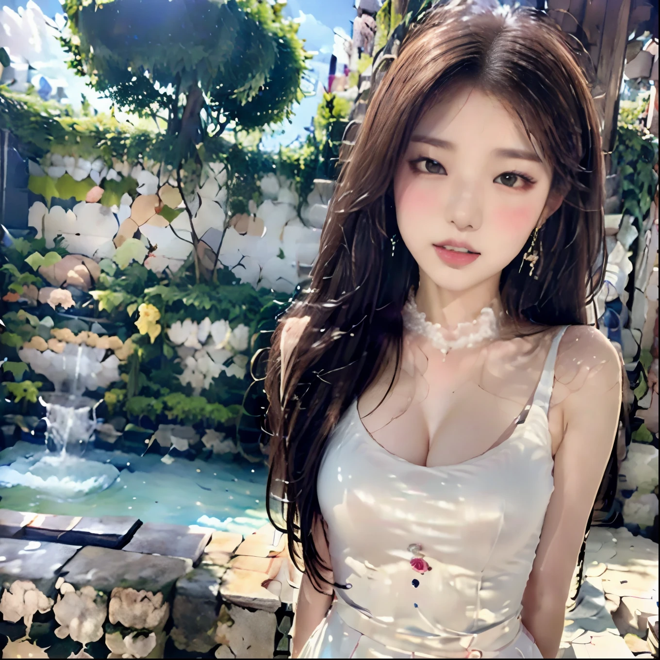 (Highest quality, High resolution, masterpiece:1.2,), figure, night, One girl, whole body, (Wedding dress), Put your arms behind your back, Wait for a kiss, View your viewers, Happy, blush,