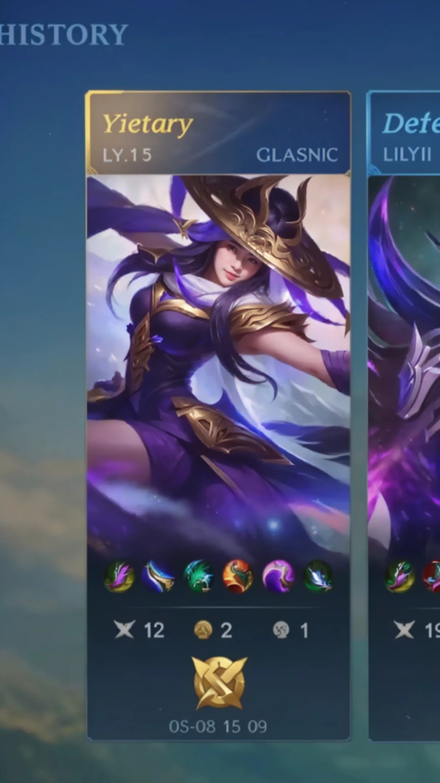 a close up of two cards with different characters on them, irelia, inspired by Yi Jaegwan, ashe, inspired by Yi Yuanji, inspired by Li Mei-shu, inspired by Ju Lian, inspired by Shen Zhou, inspired by Huang Shen, leblanc, akali, inspired by Du Jin, wild rift, inspired by Yi Insang