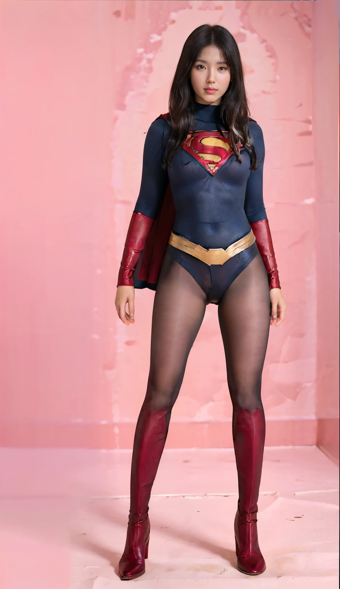 No background、(((Sweating profusely))).(((Beautiful legs in black tights.)))、(((Legally express the beauty of your smile)))、((((Make the most of your original images)))、(((体にぴったりフィットするSupergirl Costume)))、(((Supergirl Costume)))、(((short and beautiful hair)))、(((suffering)))、(((Please wear black tights....、Wear red boots)))、((Best image quality、8k))、((Highest quality、8k、masterpiece:1.3))、(((Preserve background )))、Sharp focus:1.2、Beautiful woman with perfect figure:1.4、Slim Abs:1.2、Wet body:1.5、Highly detailed face and skin texture、8k