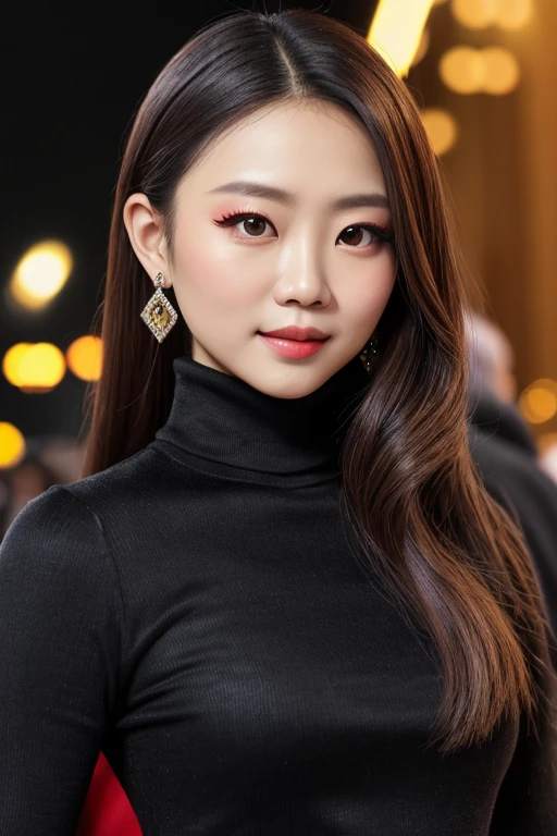 Picture, high quality, portrait, Koh_MadiEdwardsV2-140, wearing a classy turtleneck top, red carpet event, a woman as a fashion model, glamour, glimmer, shimmer, very fance stuff indeed, perfect face, sharp focus