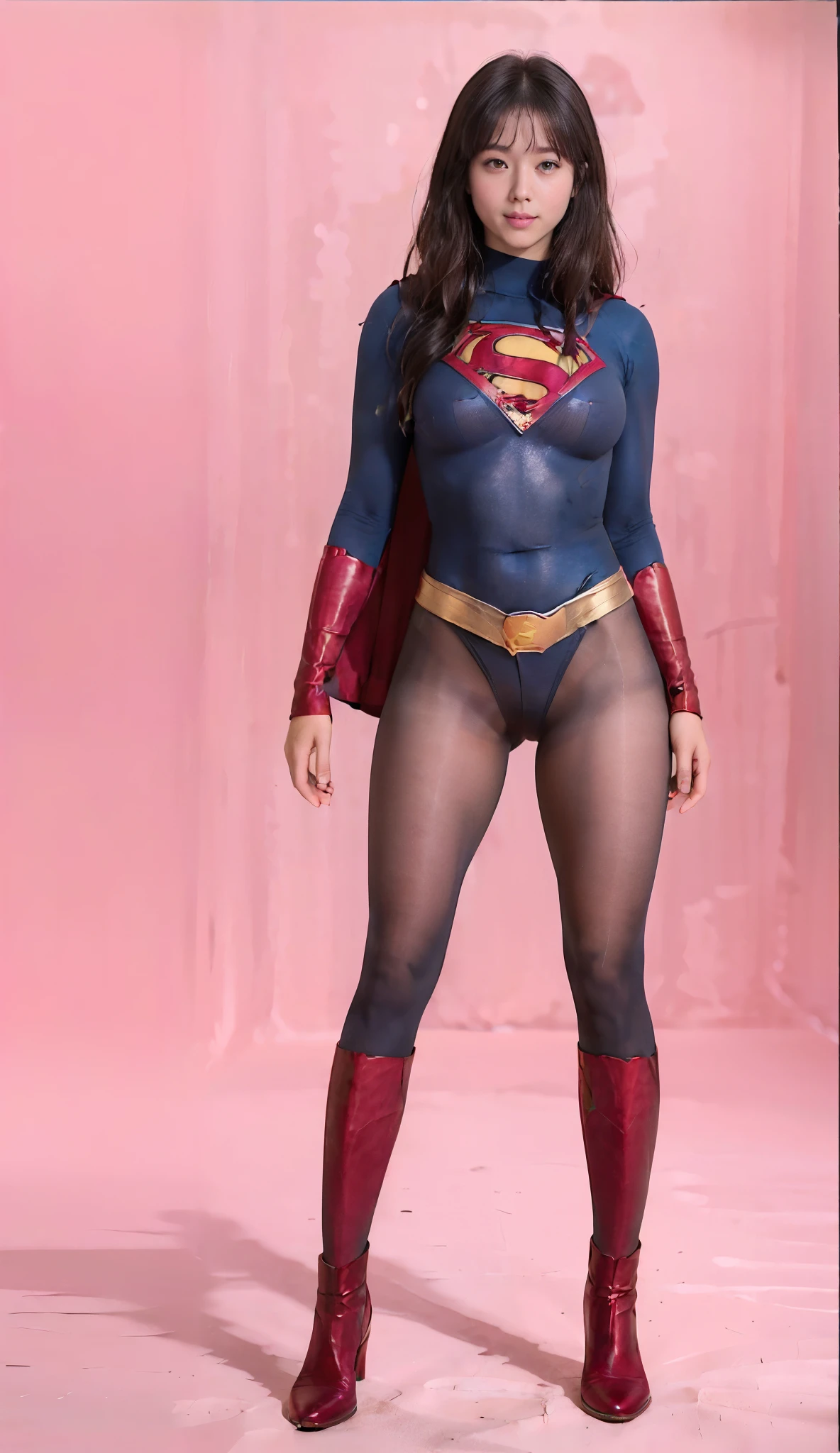 No background、(((Sweating profusely))).(((Beautiful legs in black tights.)))、(((Legally express the beauty of your smile)))、((((Make the most of your original images)))、(((体にぴったりフィットするSupergirl Costume)))、(((Supergirl Costume)))、(((short and beautiful hair)))、(((suffering)))、(((Please wear black tights....、Wear red boots)))、((Best image quality、8k))、((Highest quality、8k、masterpiece:1.3))、(((Preserve background )))、Sharp focus:1.2、Beautiful woman with perfect figure:1.4、Slim Abs:1.2、Wet body:1.5、Highly detailed face and skin texture、8k