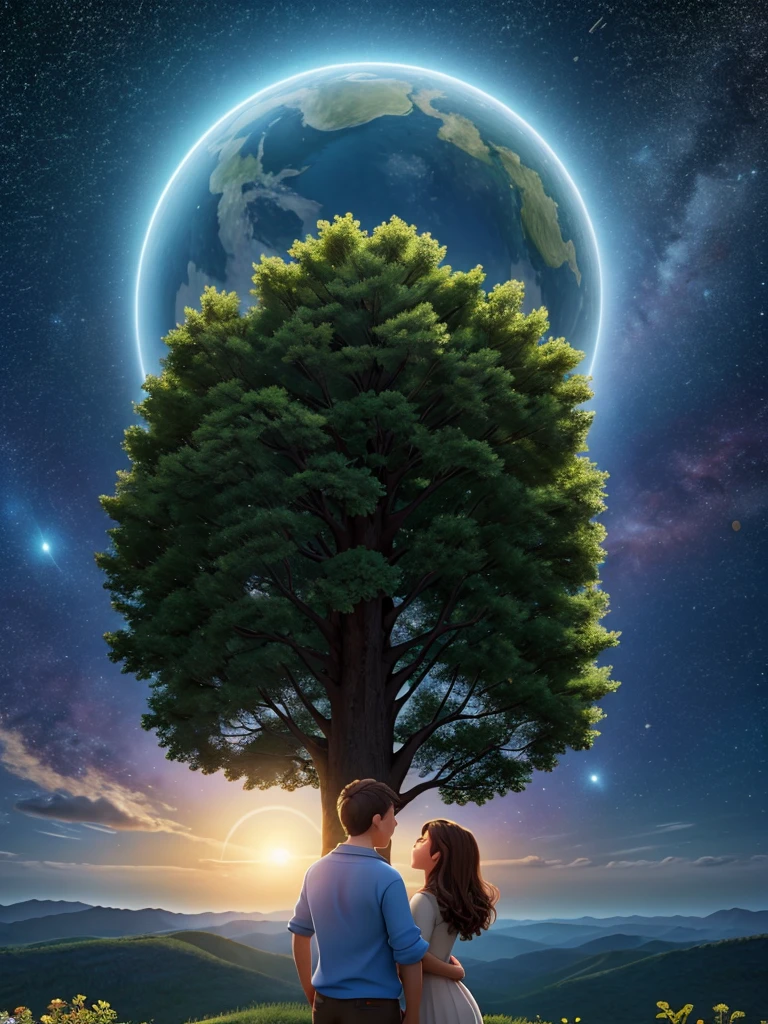 space, nature, tree, The Wind, Clear sky, man and woman