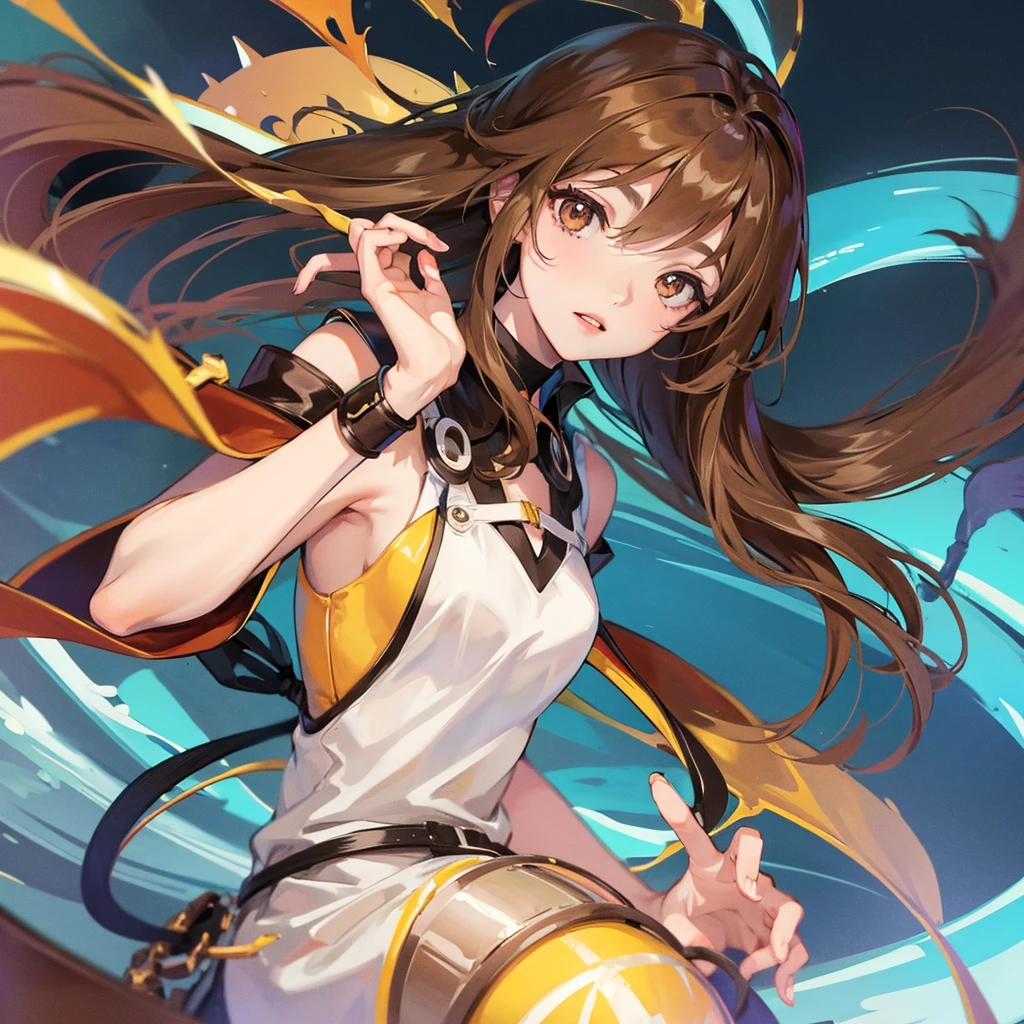 Anime girl, brown shoulder-length hair
